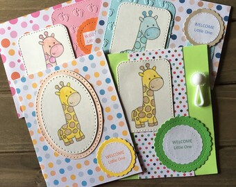 Baby giraffe card, baby cards, baby shower cards, jungle baby shower card