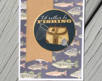 Fishing card, Father's day card, Dad birthday card, Grandpa Card, Grandpa birthday card, fisher card, friendship card, boyfriend birthday