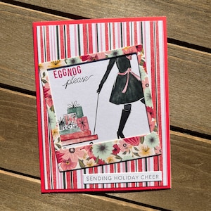Eggnog Please Card, Carte des Fêtes, Carte de Noël, Carte de Noël Fille, Carte Bestie, Carte Bestie Holiday, Carte Noël, Carte d’hiver, Carte de lait de poule