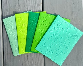 shamrock cards, 4 leaf clover card sets, Bulk shamrock cards, 5 pack cards, st Patrick’s day cards, st pats day card set, st Patrick’s day