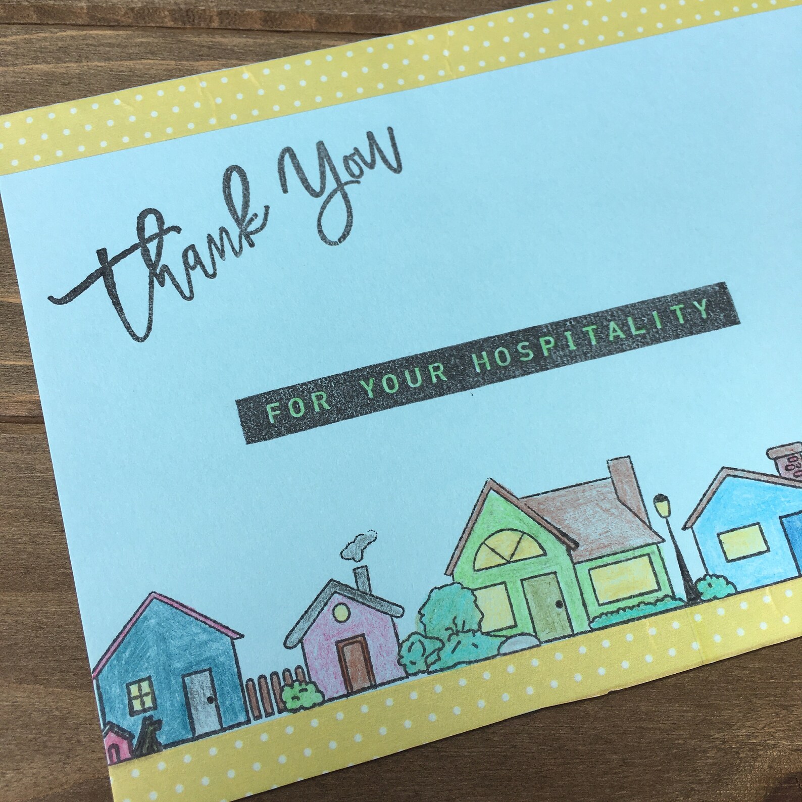 Thanks Card Thank You Card Housewarming Card Hostess Card Etsy