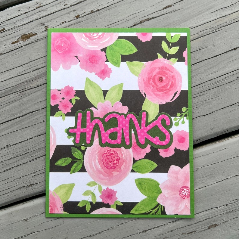 Springtime Thanks Flower Thank You Card, Floral Card, Floral Thanks Card, Plant Mom Card ...