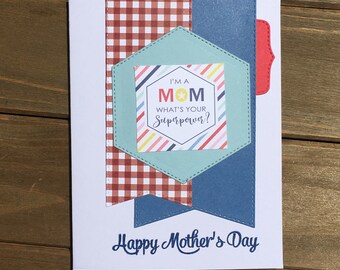 superhero mom card, Mothers Day Card, Mother's Day Card, Mama Card, Mom Card, New Mom Card, mothers day gift, 1st mothers day card, mommy