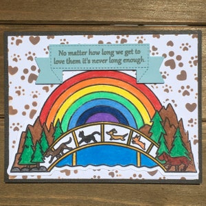 Pet loss card, pet loss sympathy card, pet death card, dog loss card, cat loss card, pet sympathy card, rainbow bridge, rainbow bridge card
