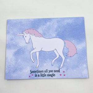 unicorn card, birthday card, unicorn birthday card, unicorn party, girl birthday card, girl birthday, make today magical, magical card