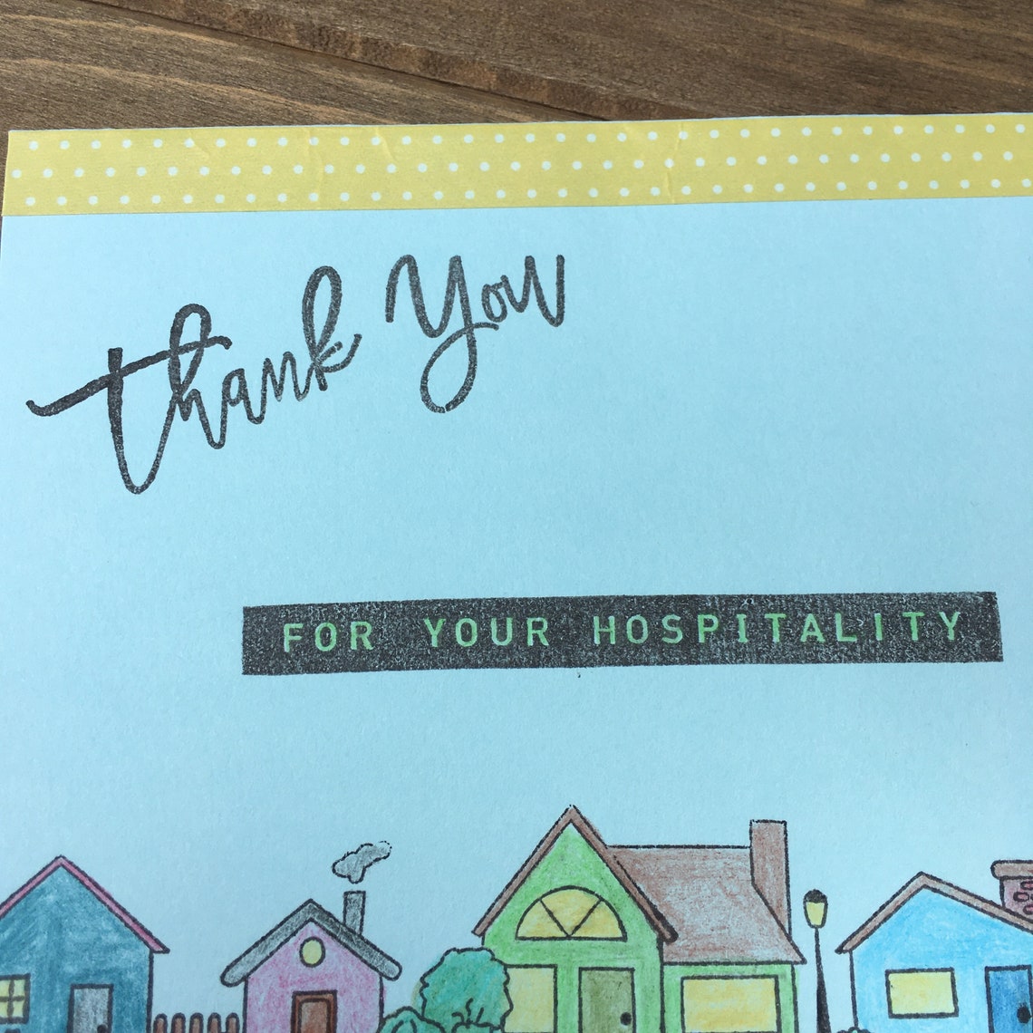 Thanks Card Thank You Card Housewarming Card Hostess Card Etsy