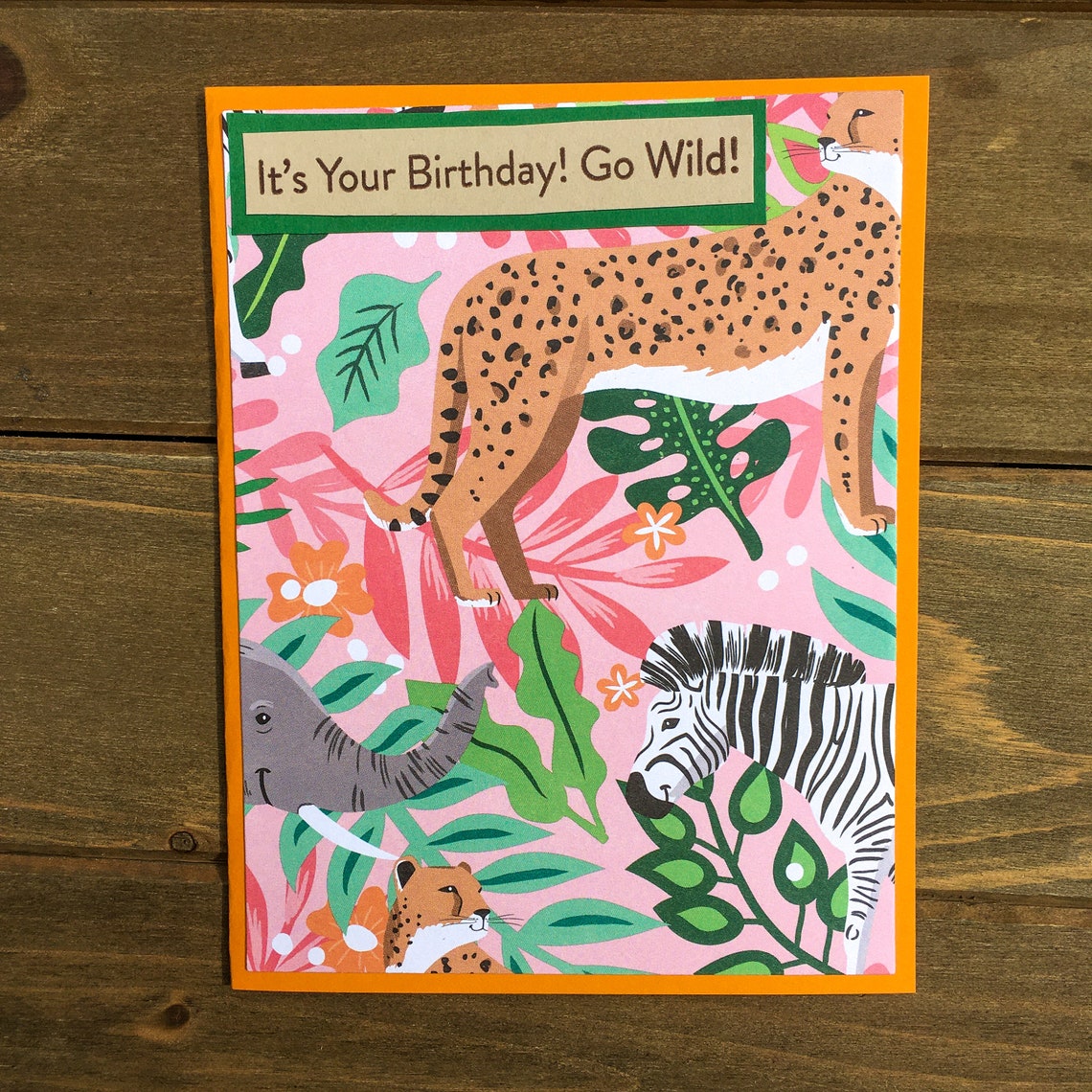 Zoo Birthday Card, Go Wild Birthday Card, Party Animals Birthday Card