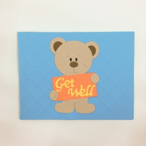 get well soon bear card, bear card, kid get well card, get well soon card, get well card, thinking of you card, hospital card, friend card