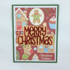 Gingerbread house card, christmas card, cooking christmas card, baking christmas card, merry wishes, holiday card, snowy card, baking lover
