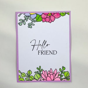 Carte fleur, en pensant à vous carte, carte bestie, en pensant à vous, carte d’amitié, carte bonjour ami, carte bonjour, cartes fleurs