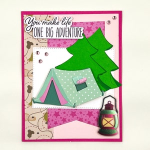 camping tent card, anniversary card, camping notecard, camping card, nature card, summer notecard, summer card, travel card, birthday card