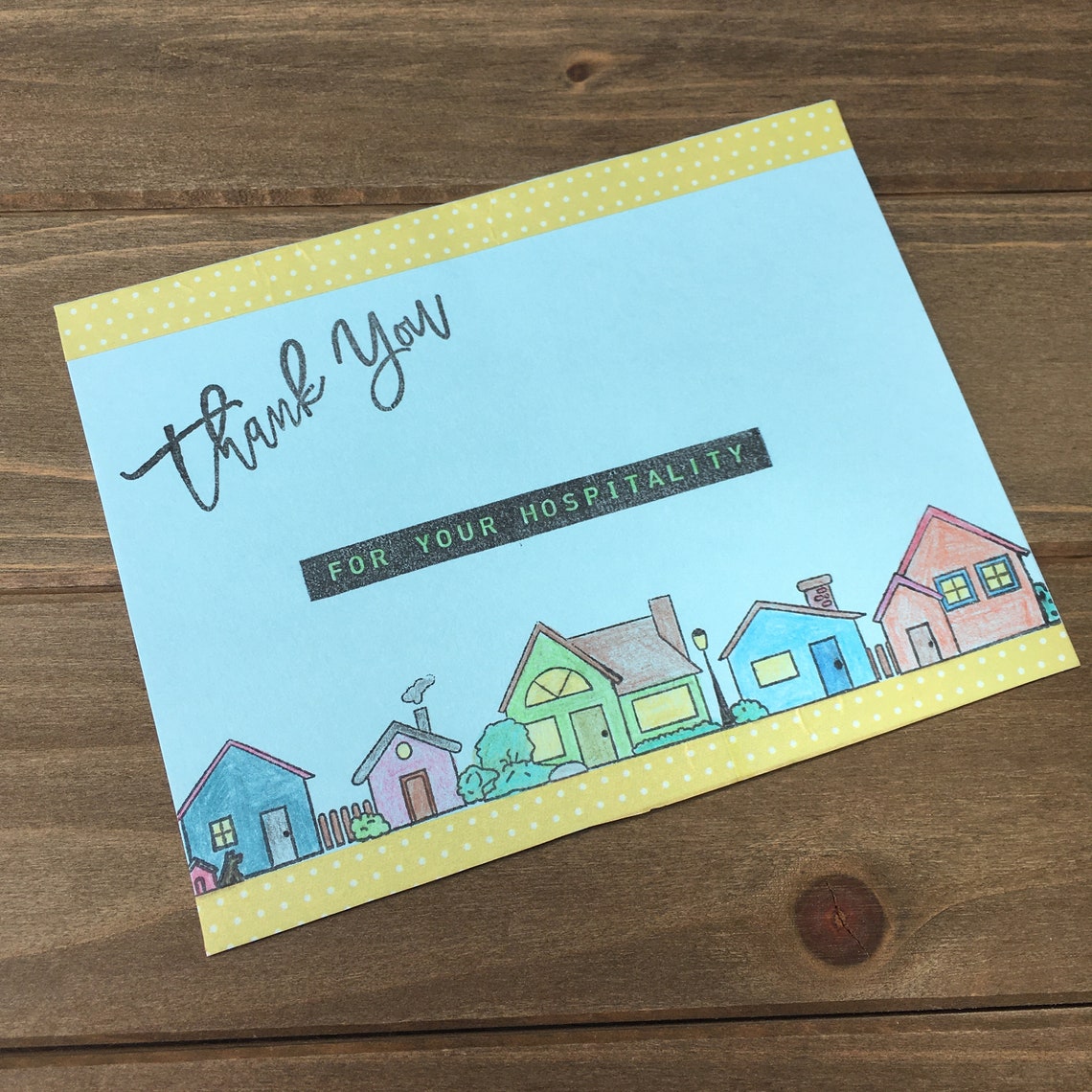 Thanks Card Thank You Card Housewarming Card Hostess Card Etsy