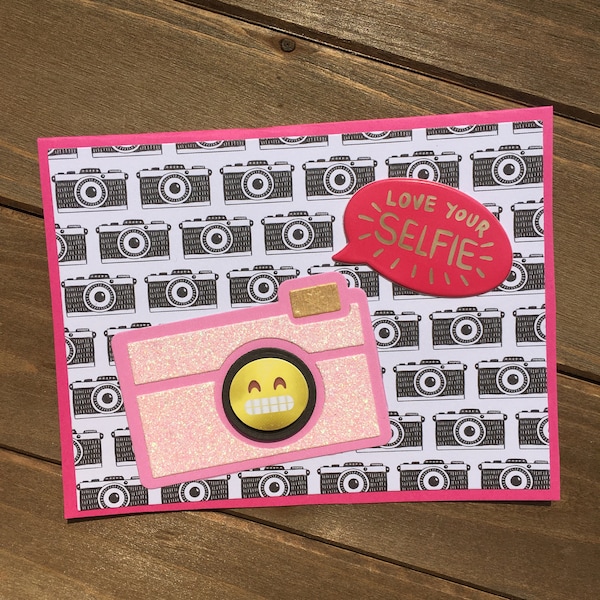 Camera birthday card, teen birthday card, teen encouragement card, camera card, selfie card, photography card, unique card, hobby card