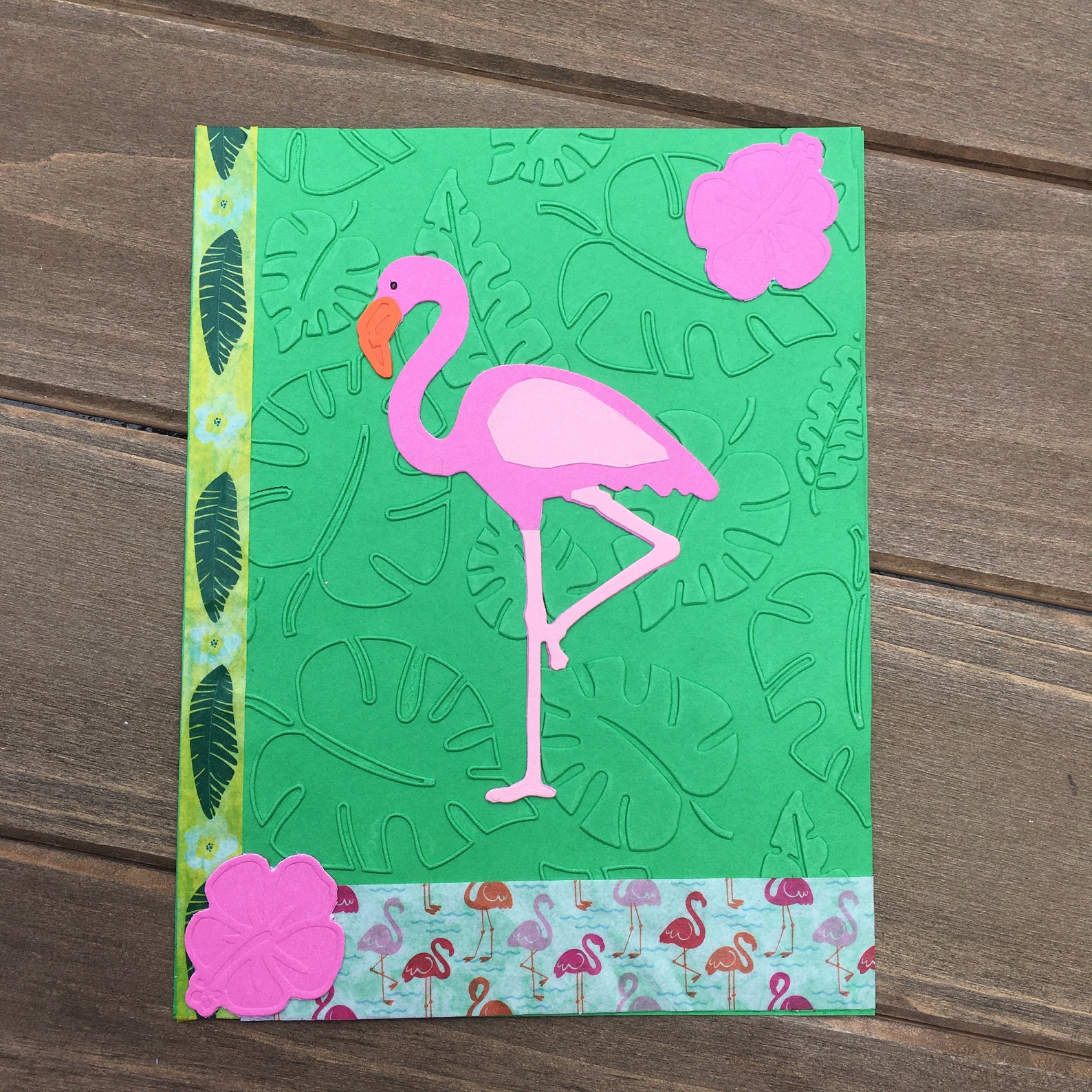 Rosa Flamingo Karte Rosa tropische Karte Flamingo Tropische | Etsy Schweiz
