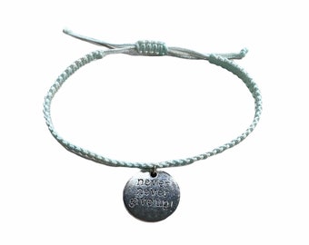 Armband Armkette Never Never Give Up! *Silber* 60 verschiedene Farben