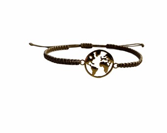 Bracelet Bracelet World Map *Gold* 60 Different Colors