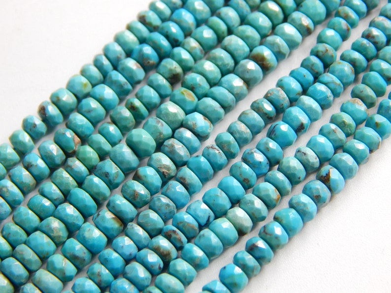 63/%OFF Turquoise Sleeping Beauty Faceted Beads Rondelle Shape Size-2.5x2.MM Approx 13Inches 100 Percent Natural Top Quality Wholesale Price