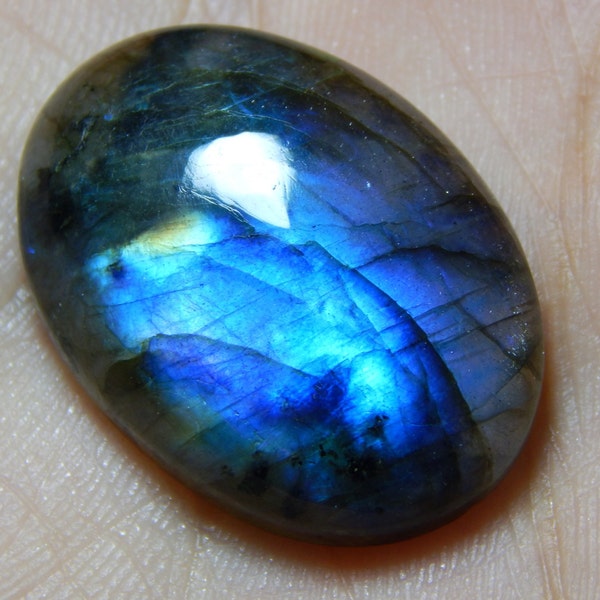 Labradorite Blue Flash Smooth Cabochon Oval Shape 21x29.mm Approx Wholesale Price.