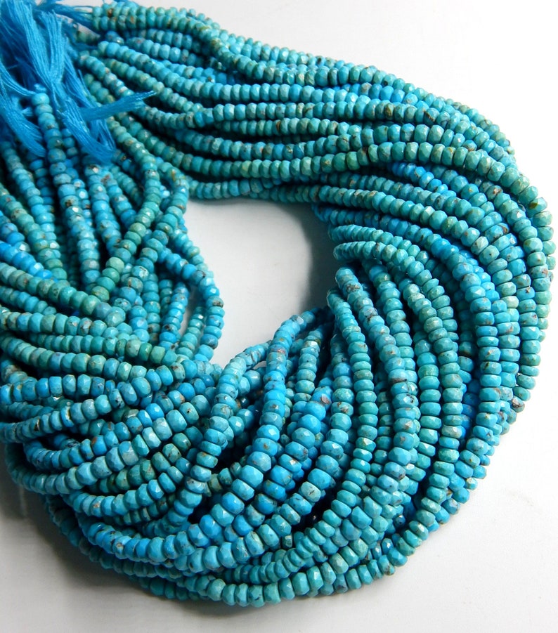 63/%OFF Turquoise Sleeping Beauty Faceted Beads Rondelle Shape Size-2.5x2.MM Approx 13Inches 100 Percent Natural Top Quality Wholesale Price