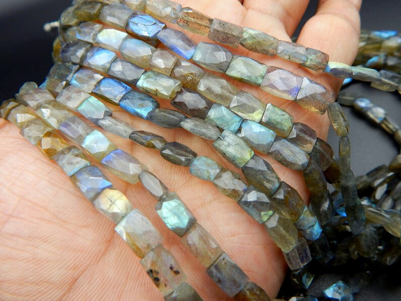 63/%OFF Labradorite Faceted Square Beads Rectangle Shape 9.5x7 To 9x6.mm Approx New Arrival Top Quality Wholesale Price