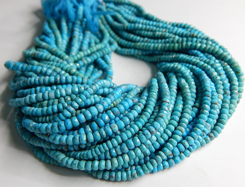 63/%OFF Turquoise Sleeping Beauty Faceted Beads Rondelle Shape Size-2.5x2.MM Approx 13Inches 100 Percent Natural Top Quality Wholesale Price