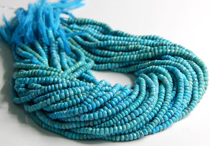 63/%OFF Turquoise Sleeping Beauty Faceted Beads Rondelle Shape Size-2.5x2.MM Approx 13Inches 100 Percent Natural Top Quality Wholesale Price