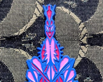 Bisexual Ghost Praying Mantis 3" Enamel Lapel Pin