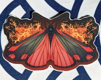 Cinnabar Moth 4" Vinyl Sticker