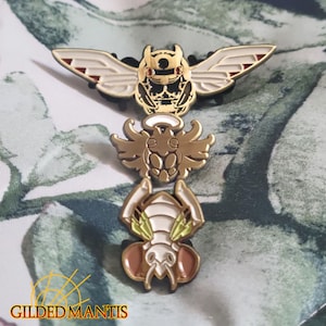 3 Pin Set - Nincada Shedinja Ninjask - Antique Bronze Soft Enamel