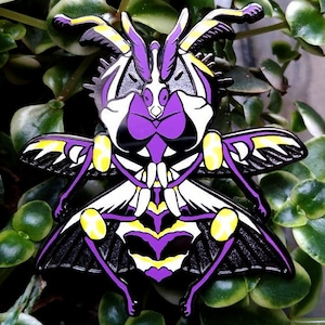 Nonbinary Pride Devils Flower Mantis Enamel Lapel Pin