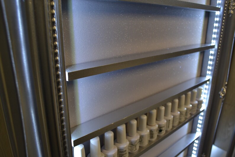 Nail Polish Rack Illuminated Display Silver Chrome Etsy UK