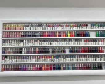 nail polish station display frame modern white gloss large size 140x90cms