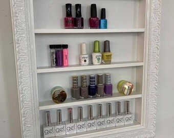 White High Gloss Ornate Style Nail Polish Shelf (copy)