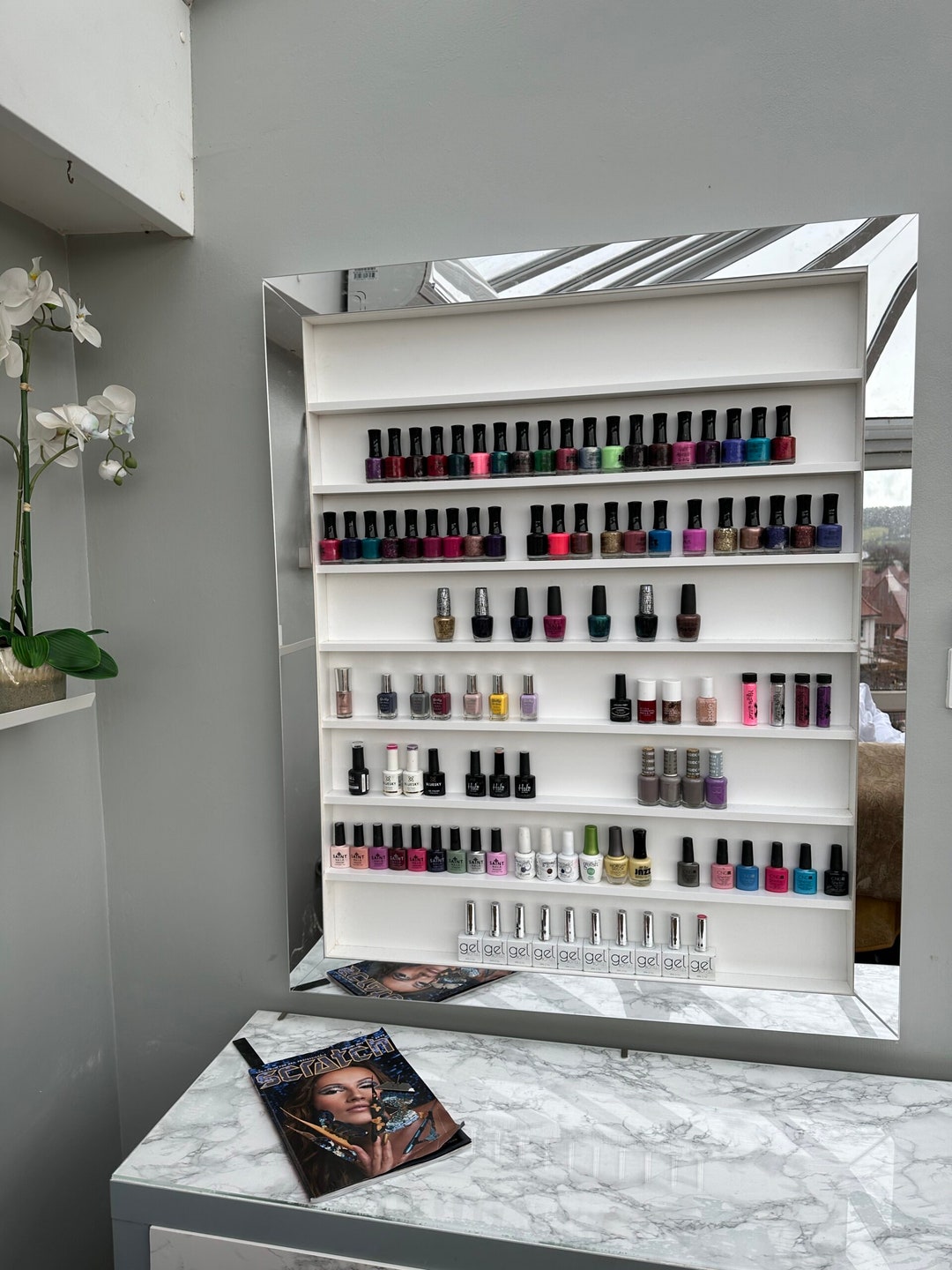 Wall Mounted Nail Polish Display Rack Stand Salon Furniture Etsy