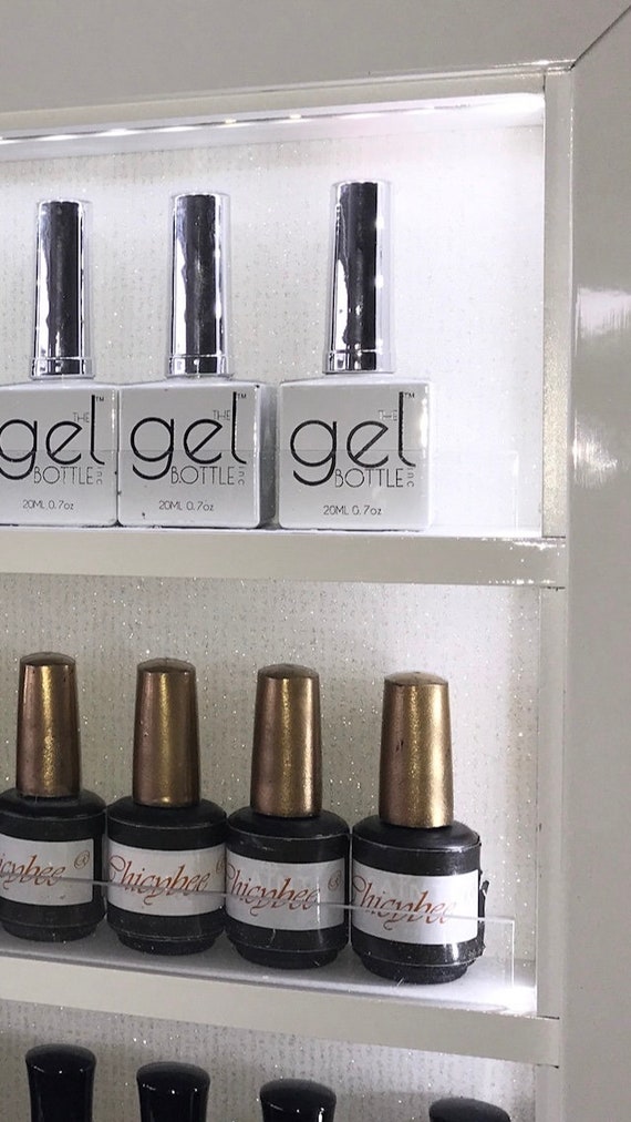 Nail polish station rack large white Baroque Style with LED Etsy