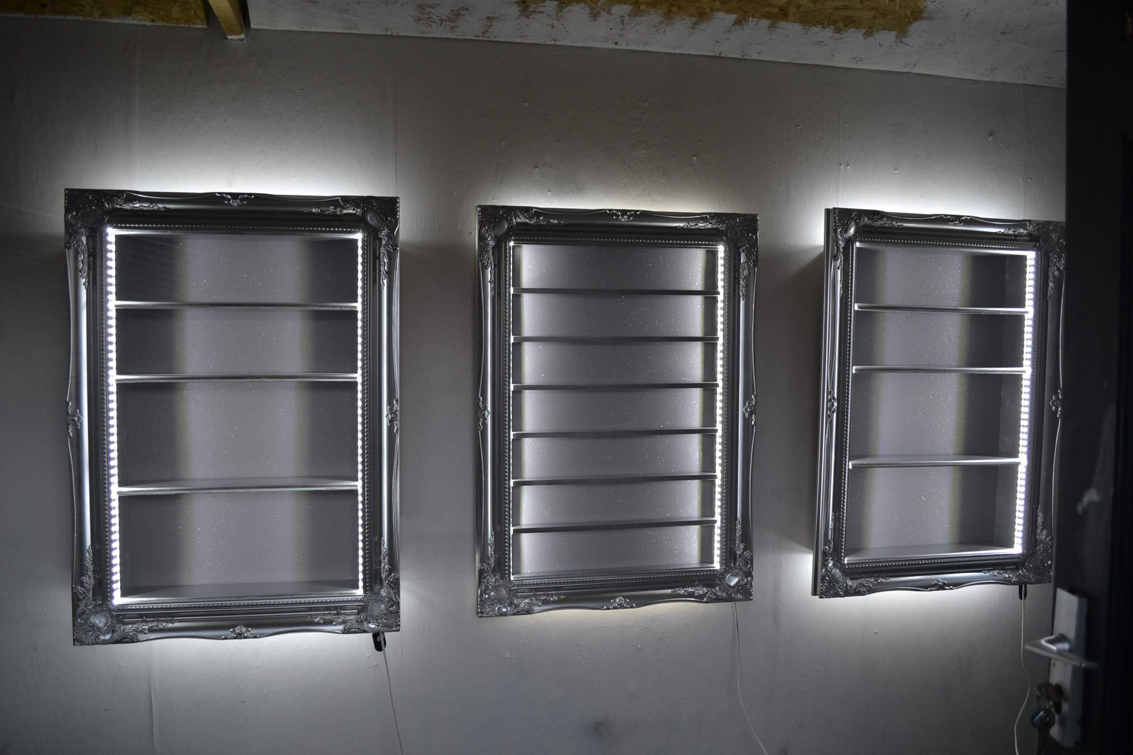 Nail Polish Rack Illuminated Display Silver Chrome Etsy UK