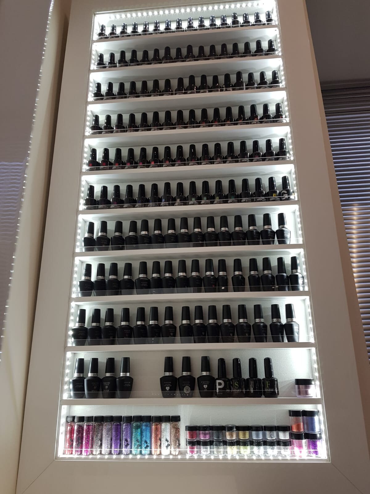 Black Acrylic 6 Shelf Wall Mounted Salon Style Nail Polish Rack Displa –  MyGift