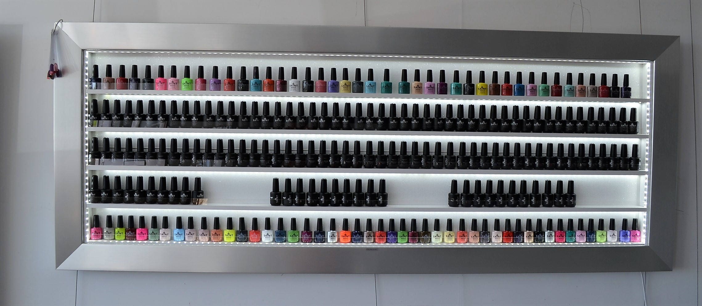 Stylish & Modern nail polish display frame brushed silver very Etsy