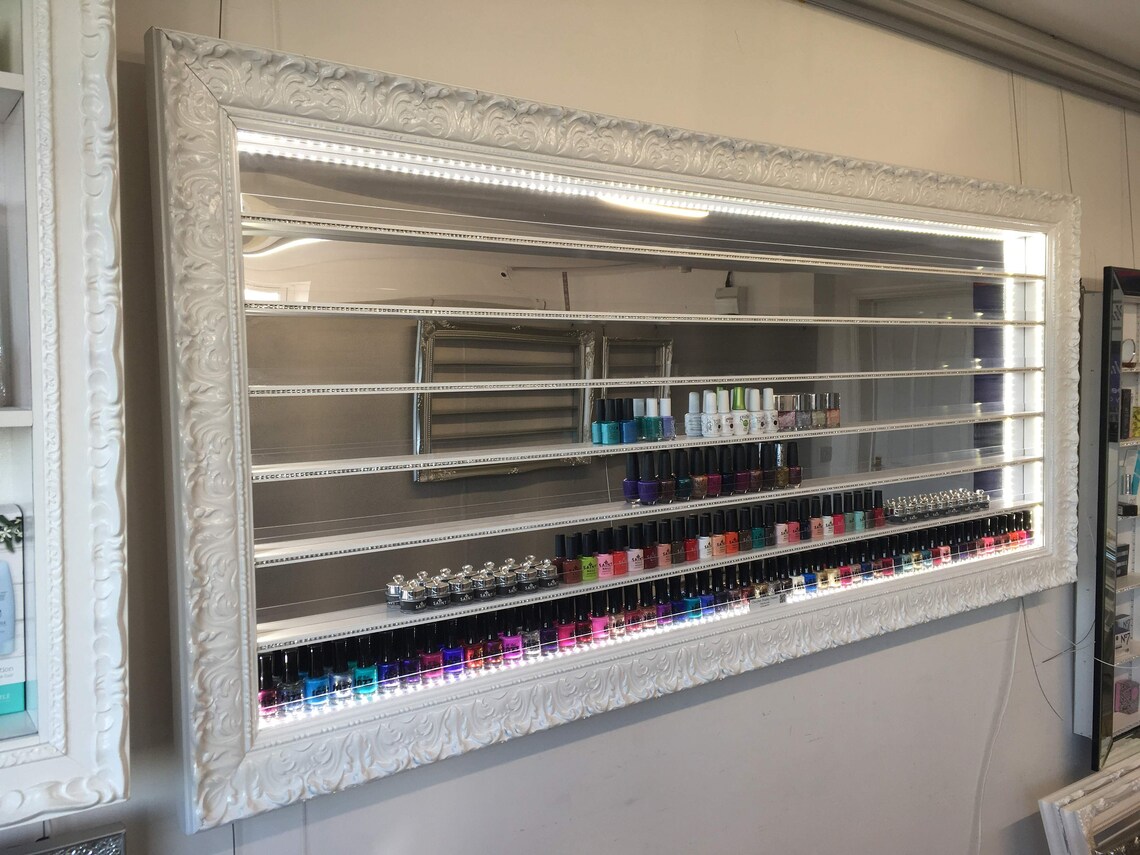 Super size nail polish station with LED illumination Etsy