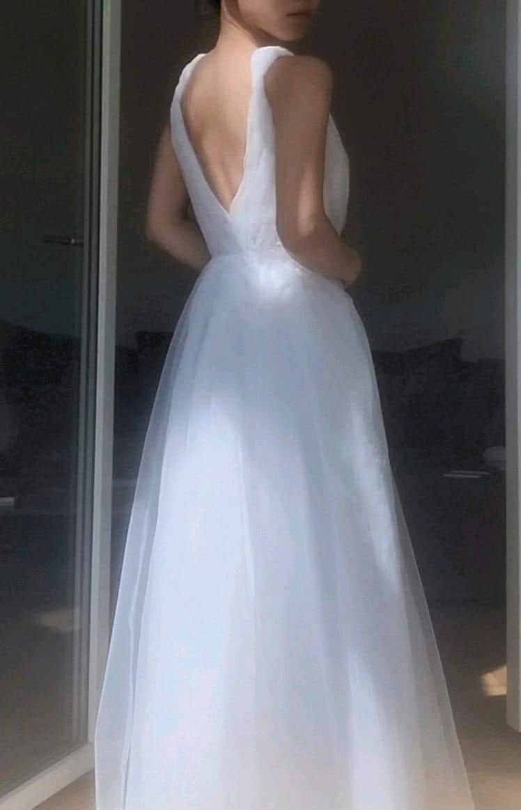 Robe de mariée en organza et tulle taille 34-36