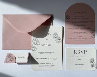 Floral wedding invitation | flower invitation | sustainable invitation | invitation suite