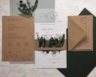 Biodegradable seeded wedding invitation | wedding invitation | wedding stationery | sustainable wedding | biodegradable stationery