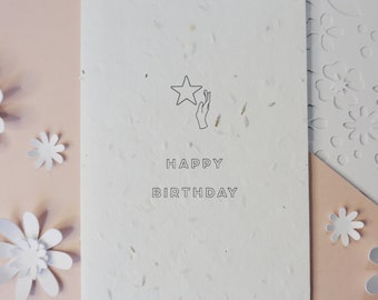 Happy Birthday Card- Made from seeded paper that can be planted