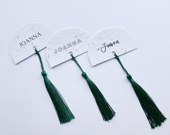 Seeded plantable Place cards / Tassel name card / biodegradable / modern stationery  / LUXE / Modern wedding / On the day stationery