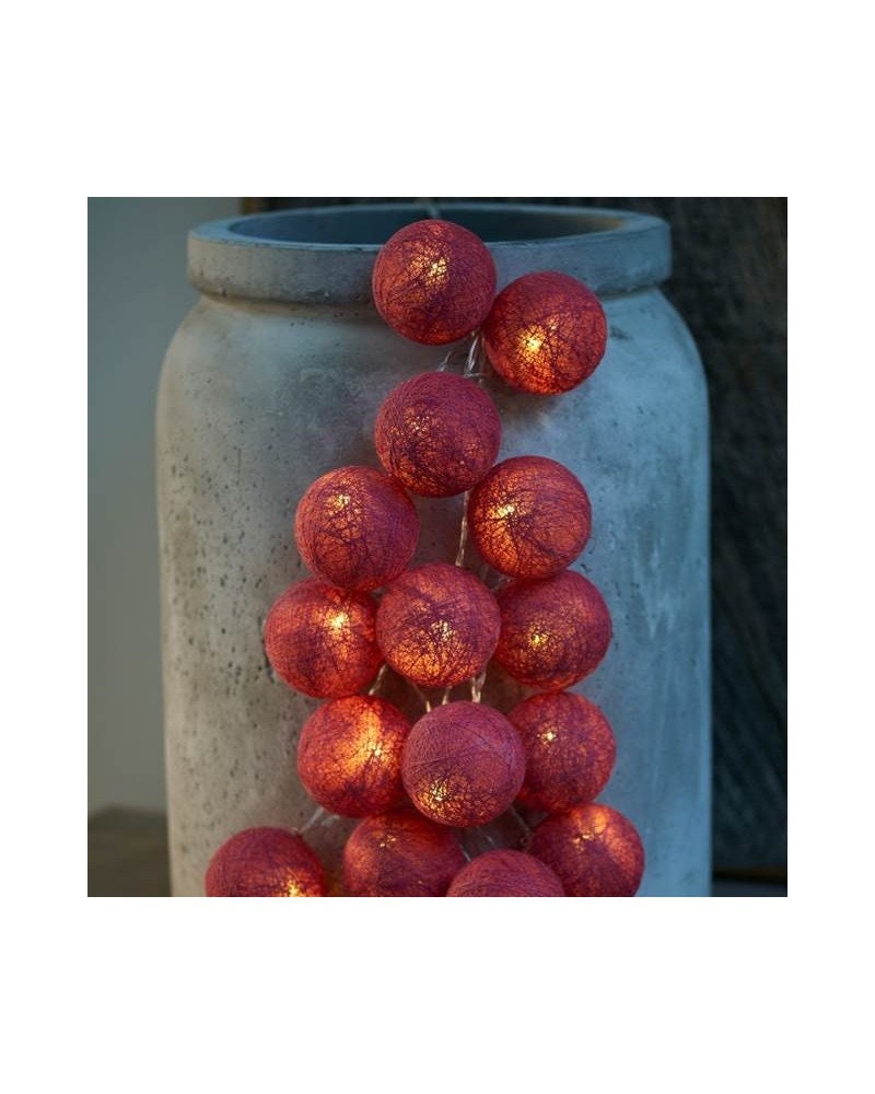 Guirlande Lumineuse Led 20 Boules - Rouge Bordeaux // Dark Red Color Balls Garland Light Chain Gl Bo