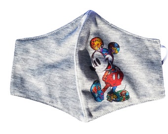 Masque De Protection Mickey En Tissu + Filtre HEPA - Neuf Avec Emballage, Fabriqué En France
