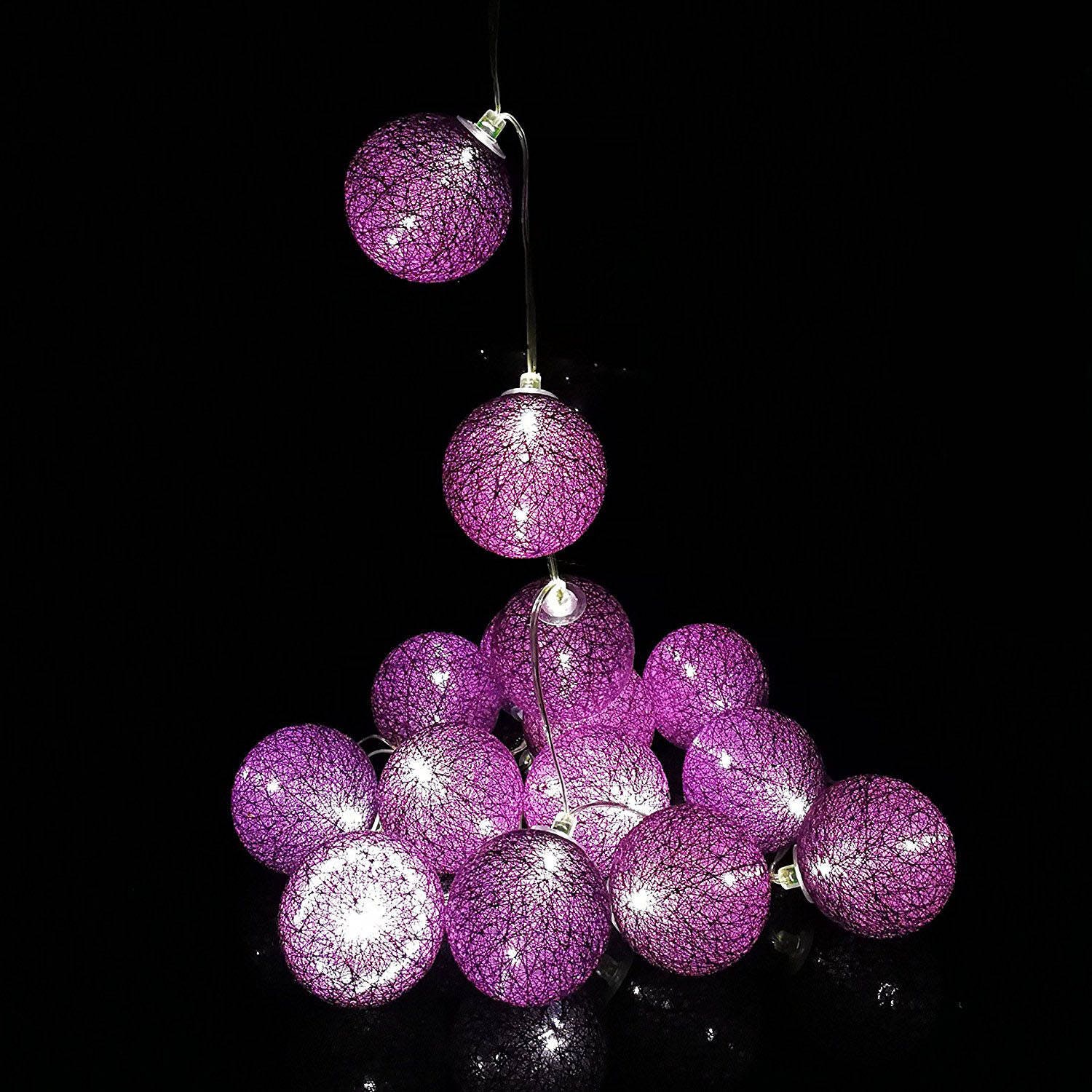 Guirlande Lumineuse Led 20 Boules - Violet// Purple Balls Garland Light Chain // Gl Boutik