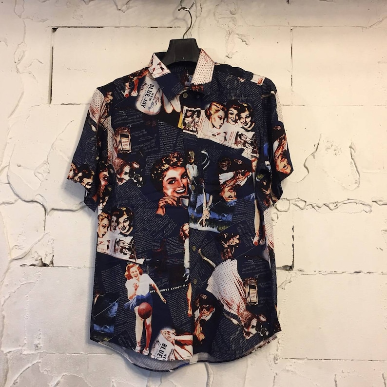 full print vintage retro stytle hawaiian shirt gl boutik pin up