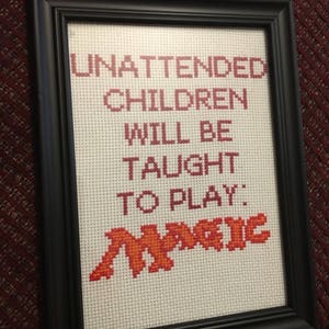 Magic The Gathering inspired cross stitch