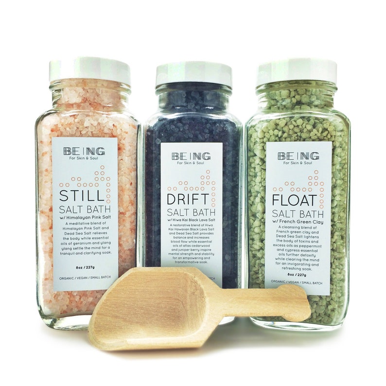Bath Salts Spa Gift Set Collection Allnatural Vegan Etsy